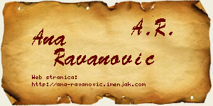 Ana Ravanović vizit kartica
